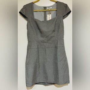 RIHOAS Gray Sheath Mini Dress with Square Neck